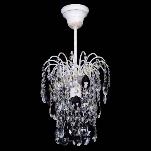 Люстра Зима журавлик черная (белая патина) в Кирове Гусь Хрустальный