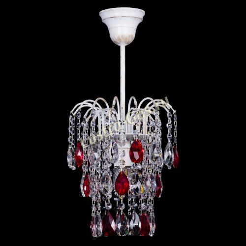 Люстра Зима журавлик красная (белая патина) в Кирове Гусь Хрустальный