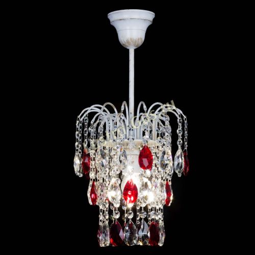 Люстра Зима журавлик красная (белая патина) в Кирове Гусь Хрустальный