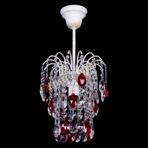 Люстра Зима журавлик красная (белая патина) в Кирове Гусь Хрустальный