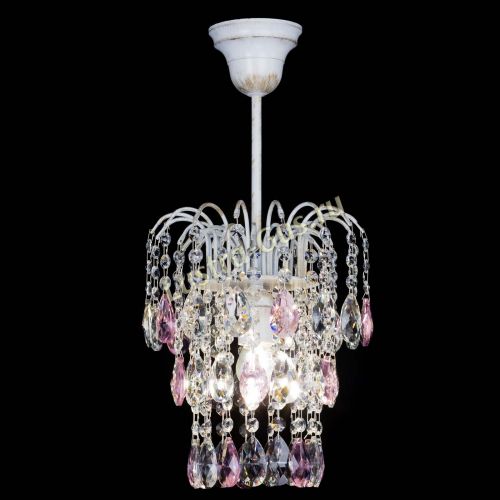 Люстра Зима журавлик розовая (белая патина) в Кирове Гусь Хрустальный