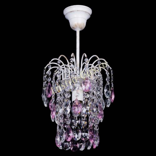 Люстра Зима журавлик розовая (белая патина) в Кирове Гусь Хрустальный