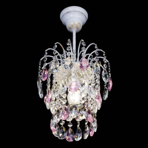 Люстра Зима журавлик розовая (белая патина) в Кирове Гусь Хрустальный