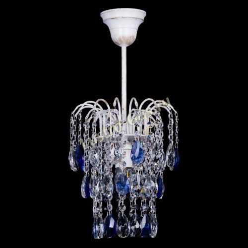 Люстра Зима журавлик синяя (белая патина) в Кирове Гусь Хрустальный