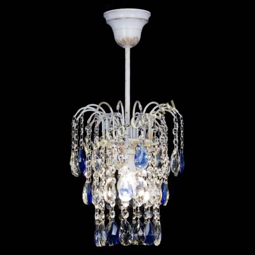 Люстра Зима журавлик синяя (белая патина) в Кирове Гусь Хрустальный