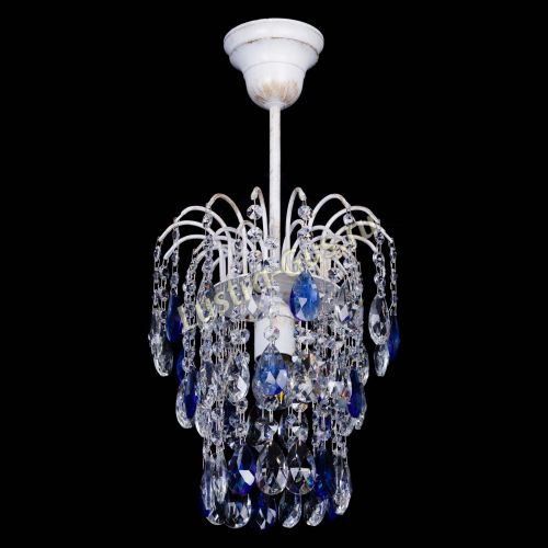 Люстра Зима журавлик синяя (белая патина) в Кирове Гусь Хрустальный