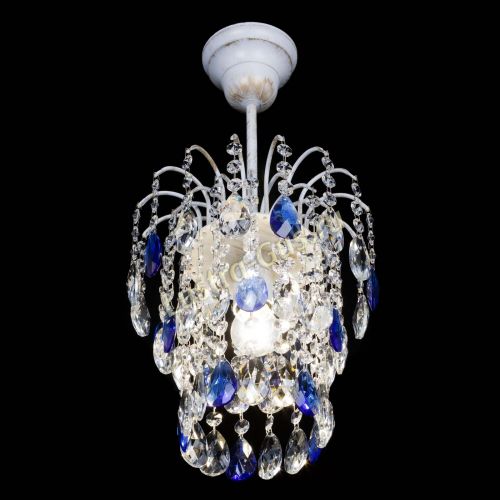 Люстра Зима журавлик синяя (белая патина) в Кирове Гусь Хрустальный