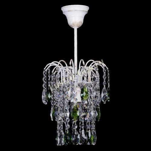 Люстра Зима журавлик зеленая (белая патина) в Кирове Гусь Хрустальный