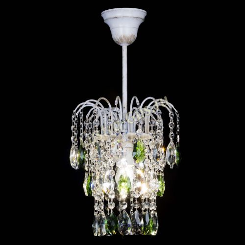 Люстра Зима журавлик зеленая (белая патина) в Кирове Гусь Хрустальный