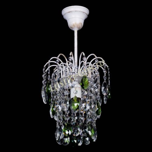 Люстра Зима журавлик зеленая (белая патина) в Кирове Гусь Хрустальный