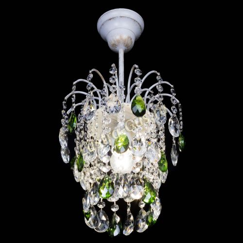 Люстра Зима журавлик зеленая (белая патина) в Кирове Гусь Хрустальный