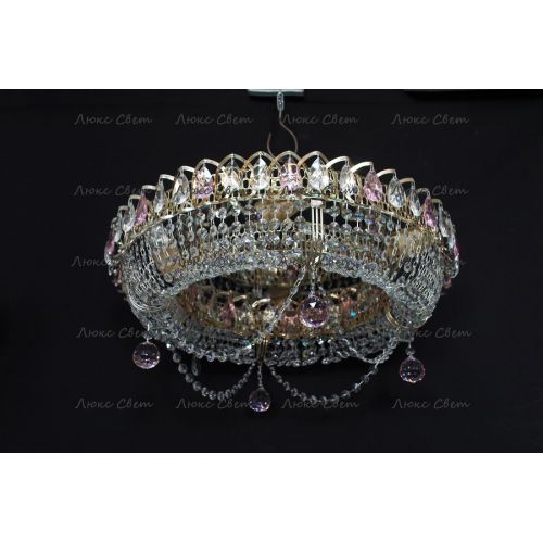 Люстра Кольцо блин розовая в Кирове Гусь Хрустальный