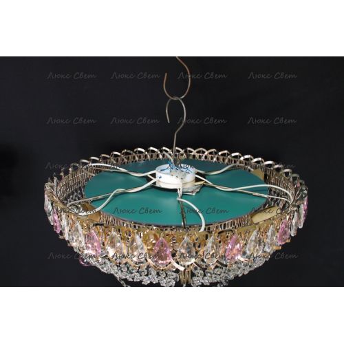 Люстра Кольцо блин розовая в Кирове Гусь Хрустальный