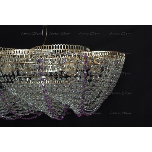Люстра Лотос Елена сиреневая в Кирове Гусь Хрустальный