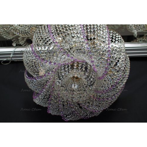 Люстра Лотос Елена сиреневая в Кирове Гусь Хрустальный