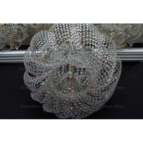 Люстра Лотос Елена розовая в Кирове Гусь Хрустальный