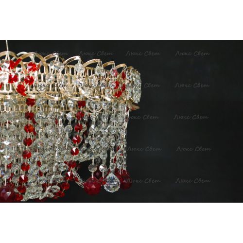 Люстра Водоворот Мария красная  в Кирове Гусь Хрустальный