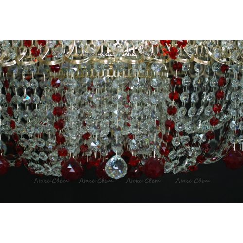 Люстра Водоворот Мария красная  в Кирове Гусь Хрустальный