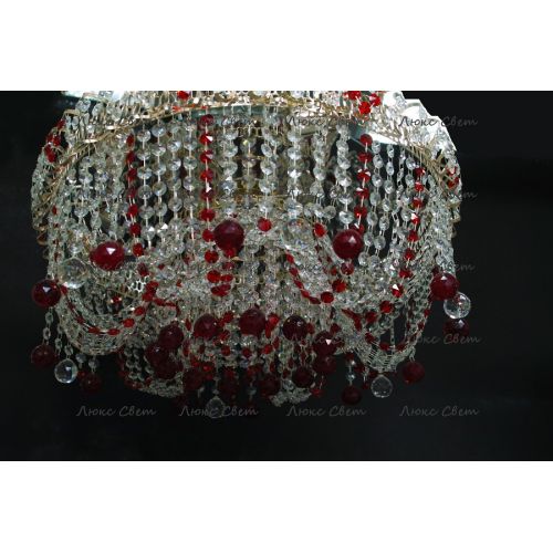 Люстра Водоворот Мария красная  в Кирове Гусь Хрустальный