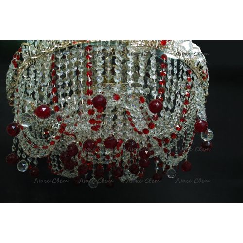 Люстра Водоворот Мария красная  в Кирове Гусь Хрустальный