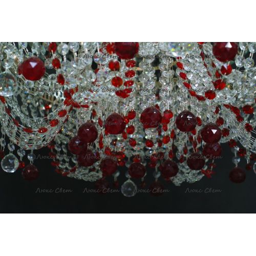 Люстра Водоворот Мария красная  в Кирове Гусь Хрустальный