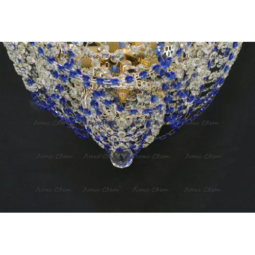 Люстра Водопад Роза синяя в Кирове Гусь Хрустальный