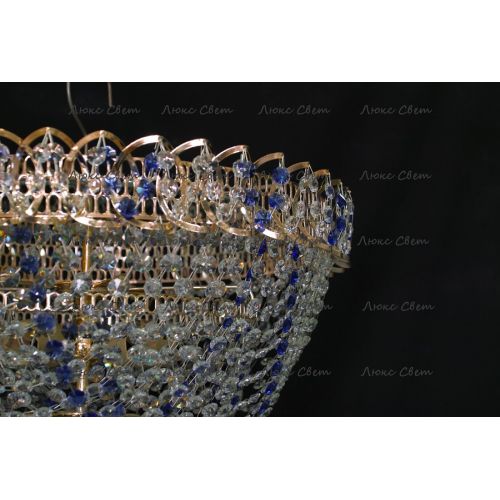 Люстра Водопад Роза синяя в Кирове Гусь Хрустальный