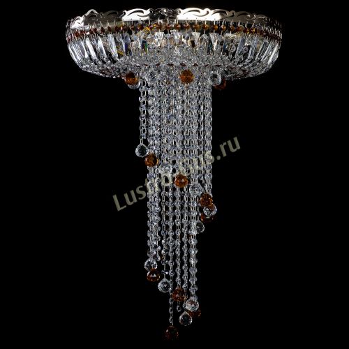 Люстра Анжелика №2 длинная шар 30 мм чайная  в Кирове Гусь Хрустальный