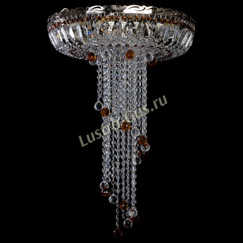Люстра Анжелика №2 длинная шар 30 мм чайная  в Кирове Гусь Хрустальный
