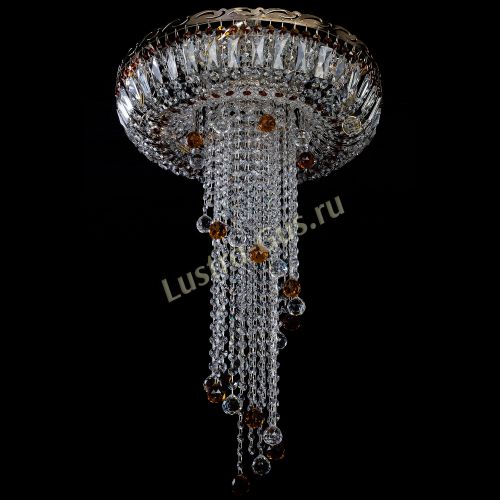 Люстра Анжелика №2 длинная шар 30 мм чайная  в Кирове Гусь Хрустальный