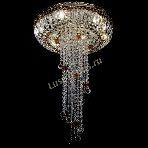 Люстра Анжелика №2 длинная шар 30 мм чайная  в Кирове Гусь Хрустальный
