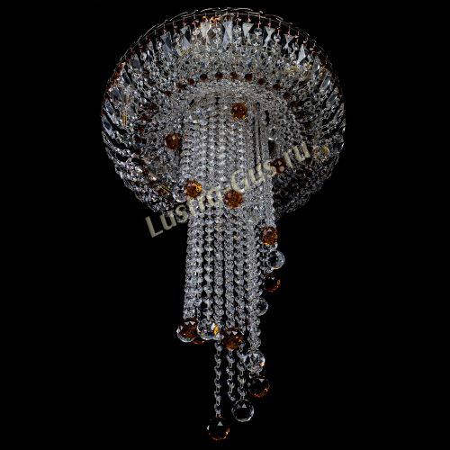 Люстра Анжелика №2 длинная шар 30 мм чайная  в Кирове Гусь Хрустальный