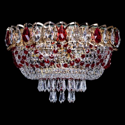 Люстра Астра Ажур красная в Кирове Гусь Хрустальный