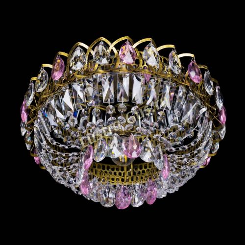 Люстра Астра Бутон №1 розовая под бронзу в Кирове Гусь Хрустальный