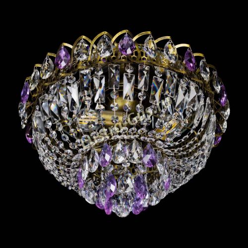 Люстра Астра Бутон №3 фиолетовая под бронзу в Кирове Гусь Хрустальный