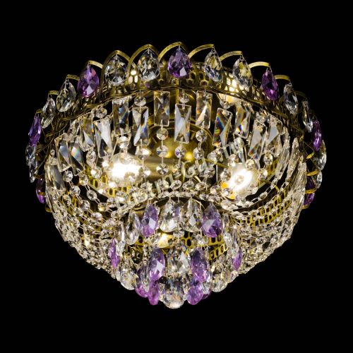 Люстра Астра Бутон №3 фиолетовая под бронзу в Кирове Гусь Хрустальный