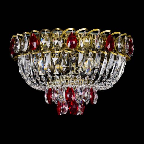 Люстра Астра Бутон №3 красная под бронзу в Кирове Гусь Хрустальный