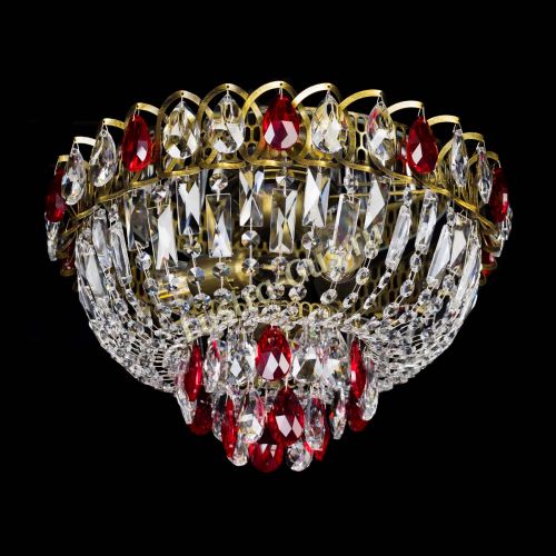 Люстра Астра Бутон №3 красная под бронзу в Кирове Гусь Хрустальный