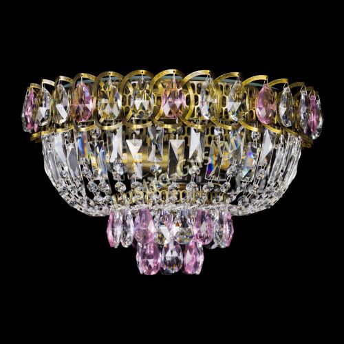 Люстра Астра Бутон №3 розовая под бронзу в Кирове Гусь Хрустальный