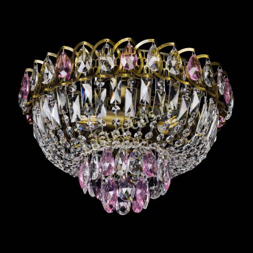 Люстра Астра Бутон №3 розовая под бронзу в Кирове Гусь Хрустальный