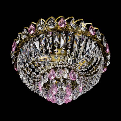 Люстра Астра Бутон №3 розовая под бронзу в Кирове Гусь Хрустальный