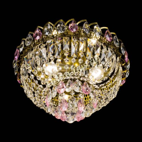 Люстра Астра Бутон №3 розовая под бронзу в Кирове Гусь Хрустальный