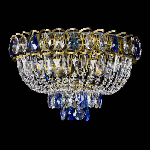 Люстра Астра Бутон №3 синяя под бронзу в Кирове Гусь Хрустальный