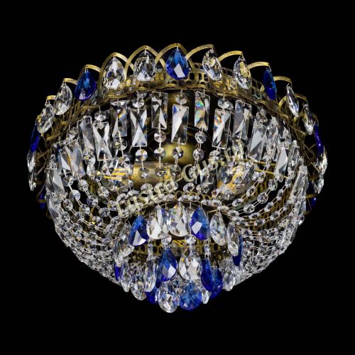 Люстра Астра Бутон №3 синяя под бронзу в Кирове Гусь Хрустальный