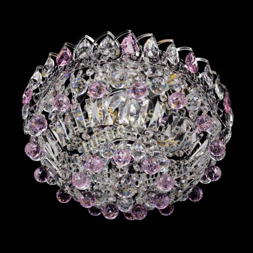 Люстра Астра Шар №3 Розовая в Кирове Гусь Хрустальный