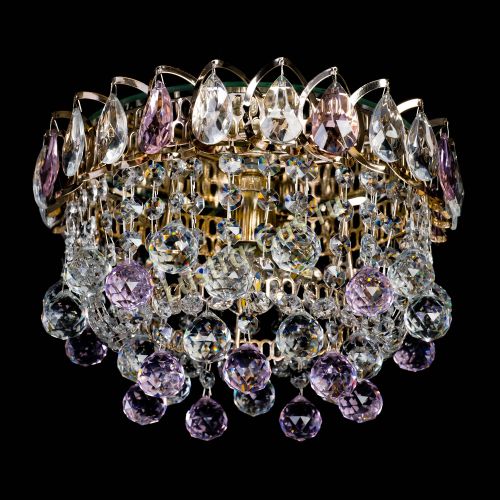 Люстра Астра Шар розовая в Кирове Гусь Хрустальный