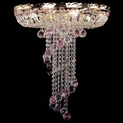 Люстра Диана №6 Шар 40 розовая в Кирове Гусь Хрустальный