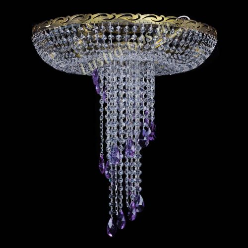 Люстра Диана №6 журавлик фиолетовая под бронзу  в Кирове Гусь Хрустальный