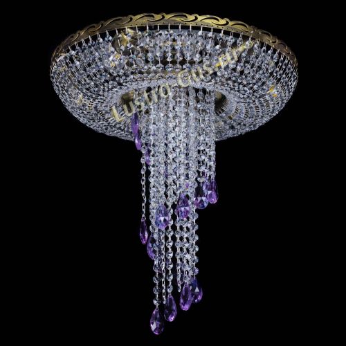 Люстра Диана №6 журавлик фиолетовая под бронзу  в Кирове Гусь Хрустальный