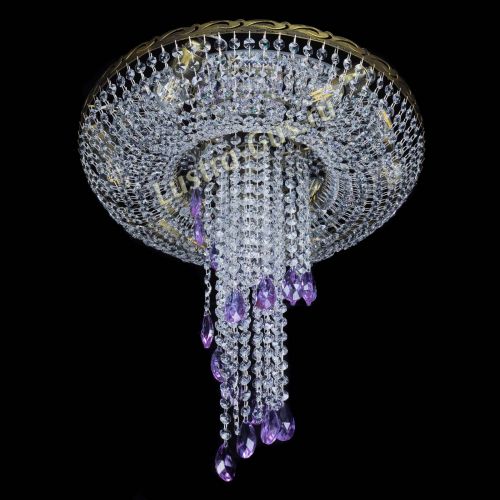 Люстра Диана №6 журавлик фиолетовая под бронзу  в Кирове Гусь Хрустальный